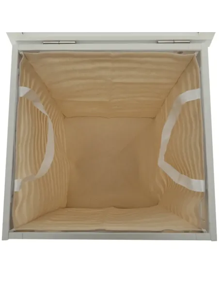 Coș de rufe BASKET, pentru baie/dormitor, 40x40x58 cm, Bambus și textil | MobilaOK
