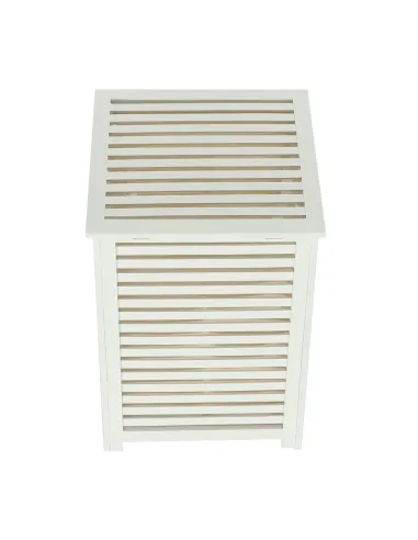 Coș de rufe BASKET, pentru baie/dormitor, 40x40x58 cm, Bambus și textil | MobilaOK