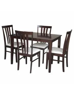 Set Dining LESLIE NEW, sufragerie, 110x74x70 cm, PAL wenge si textil crem | MobilaOK
