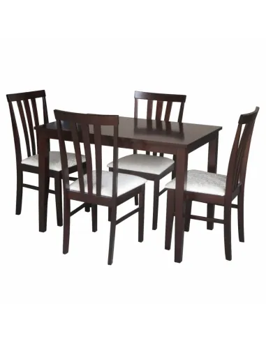 Set Dining LESLIE NEW, sufragerie, 110x74x70 cm, PAL wenge si textil crem | MobilaOK