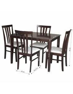 Set Dining LESLIE NEW, sufragerie, 110x74x70 cm, PAL wenge si textil crem | MobilaOK 2