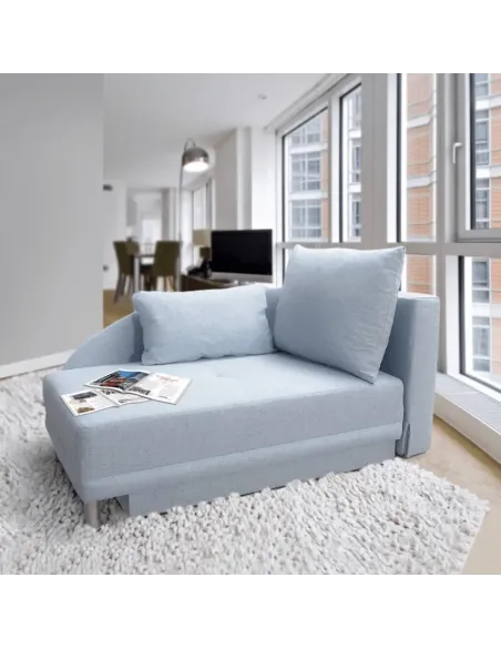 Canapea extensibilă LAUREL, living, 149x90x80 cm, textil albastru deschis | MobilaOK