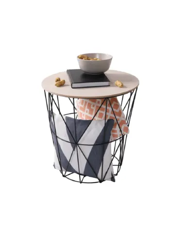 Măsuță auxiliară NANCER TYP 3 pentru living, 40x48x40 cm, PAL și metal | MobilaOK