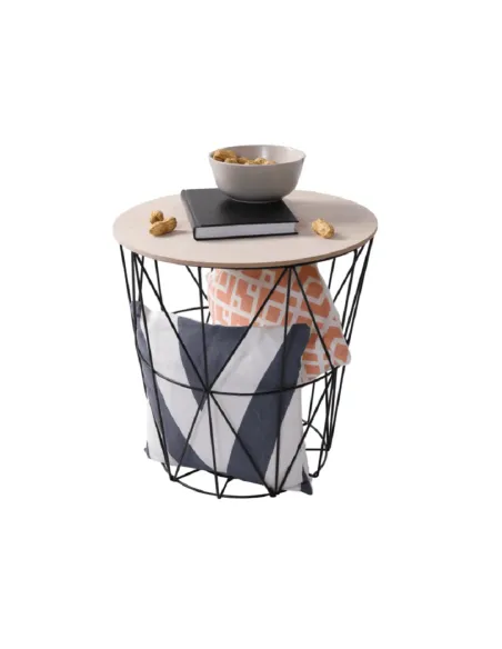 Măsuță auxiliară NANCER TYP 3 pentru living, 40x48x40 cm, PAL și metal | MobilaOK