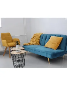 Măsuță auxiliară NANCER TYP 3 pentru living, 40x48x40 cm, PAL și metal | MobilaOK 2