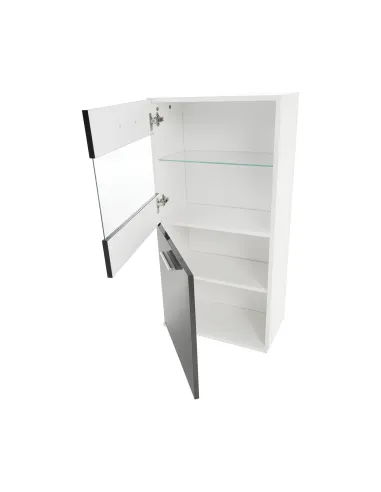 Mobilier LEO, living, alb/extra strălucire neagră, PAL melaminat | MobilaOK