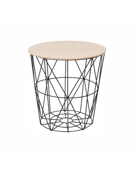 Măsuță auxiliară NANCER TYP 3 pentru living, 40x48x40 cm, PAL și metal | MobilaOK