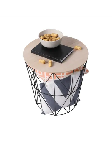 Măsuță auxiliară NANCER TYP 3 pentru living, 40x48x40 cm, PAL și metal | MobilaOK
