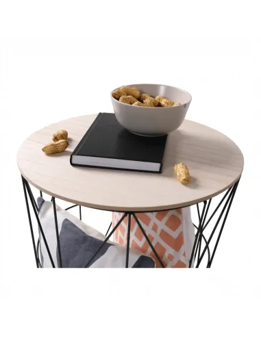 Măsuță auxiliară NANCER TYP 3 pentru living, 40x48x40 cm, PAL și metal | MobilaOK