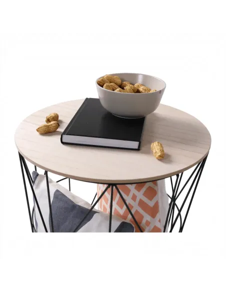 Măsuță auxiliară NANCER TYP 3 pentru living, 40x48x40 cm, PAL și metal | MobilaOK