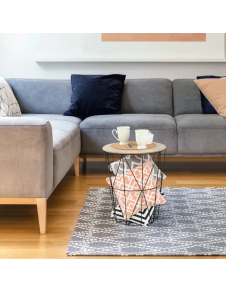 Măsuță auxiliară NANCER TYP 3 pentru living, 40x48x40 cm, PAL și metal | MobilaOK