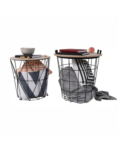 Măsuță auxiliară NANCER TYP 3 pentru living, 40x48x40 cm, PAL și metal | MobilaOK