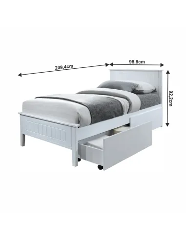 Pat MIDEA dormitor 90x200 PAL și lemn masiv | MobilaOK