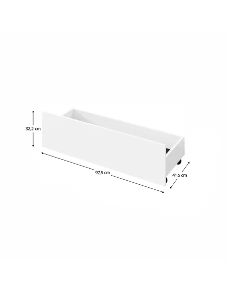 Sertare culisante sub pat MIDEA, dormitor, 97.5x32.2x41.6 cm, PAL/MDF, alb | MobilaOK