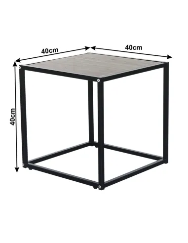 Măsuță portabilă JAKIM NEW TIP 1, living/dormitor, 40x40x40 cm, MDF și metal | MobilaOK