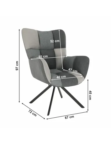 Fotoliu KOMODO, living, 67x97x72 cm, Textil/Metal | MobilaOK