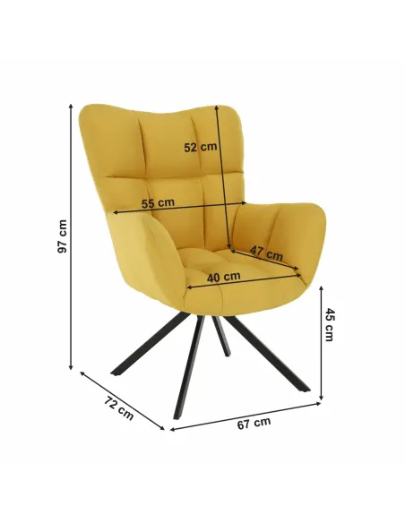 Fotoliu KOMODO, living/birou, 67x97x72 cm, Textil/Metal | MobilaOK
