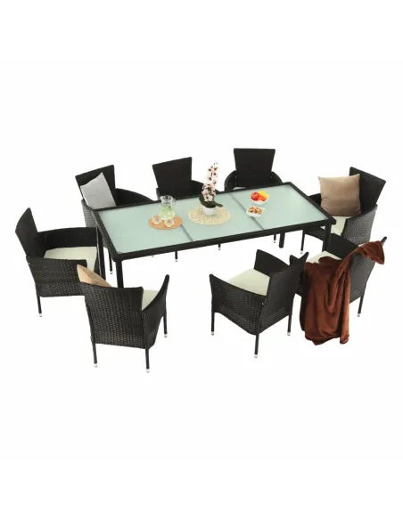 Set Grădină MENIBOR, 9 Piese, 200x90x74 cm, Ratan Artificial | MobilaOK