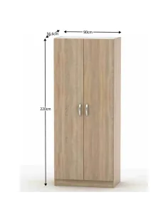 Dulap BETTY 2, dormitor, 90x56.6x220 cm, PAL melaminat | MobilaOK 2