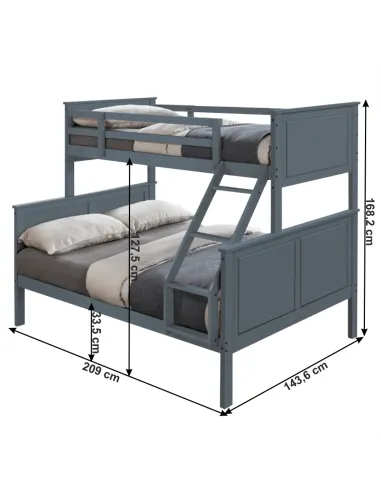 Pat Supraetajat NEVIL dormitor 209x143.6x168.2 cm PAL/MDF | MobilaOK