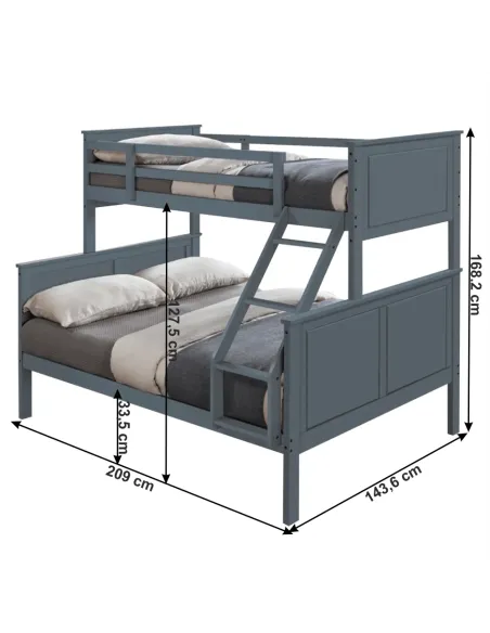Pat Supraetajat NEVIL dormitor 209x143.6x168.2 cm PAL/MDF | MobilaOK