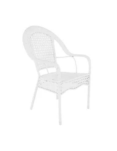Set de Grădină KOVEN, terasă, Masă Ø80x72cm, Fotolii 64x69x92cm, Ratan Sintetic și Oțel | MobilaOK