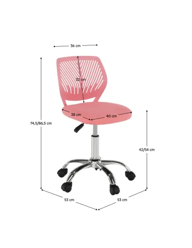 Scaun rotativ, roz/crom, SELVA | MobilaOK