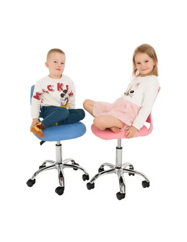 Scaun rotativ, roz/crom, SELVA | MobilaOK