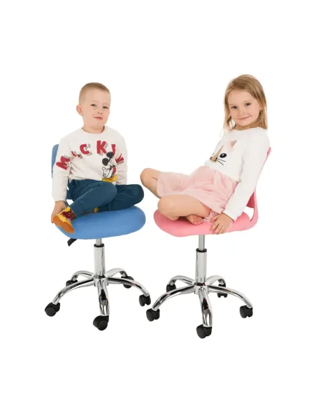 Scaun rotativ, roz/crom, SELVA | MobilaOK
