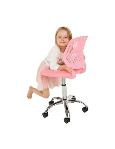 Scaun rotativ, roz/crom, SELVA | MobilaOK