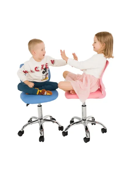 Scaun rotativ, roz/crom, SELVA | MobilaOK