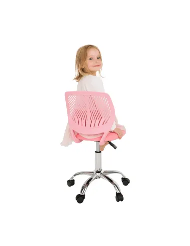 Scaun rotativ, roz/crom, SELVA | MobilaOK