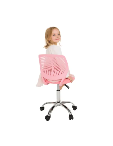 Scaun rotativ, roz/crom, SELVA | MobilaOK
