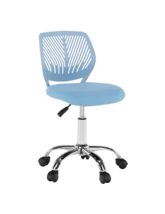 Scaun rotativ, albastru/crom, SELVA | MobilaOK