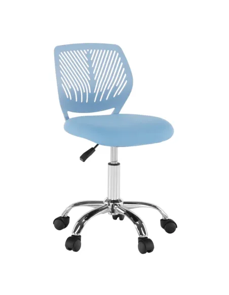 Scaun rotativ, albastru/crom, SELVA | MobilaOK