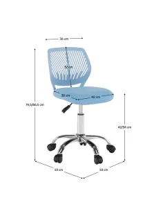 Scaun rotativ, albastru/crom, SELVA | MobilaOK 2