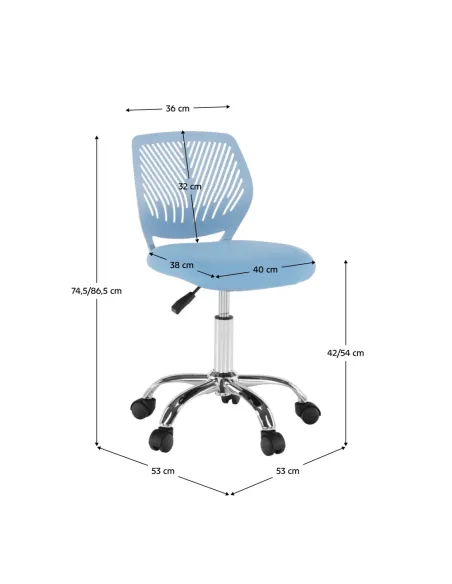 Scaun rotativ, albastru/crom, SELVA | MobilaOK