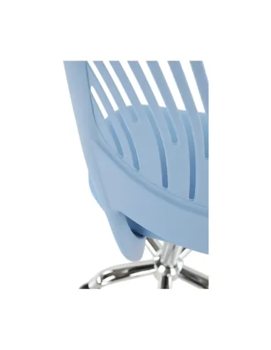 Scaun rotativ, albastru/crom, SELVA | MobilaOK