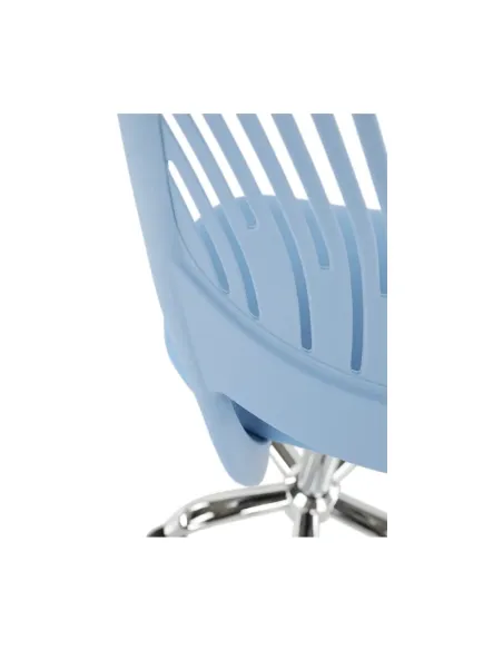 Scaun rotativ, albastru/crom, SELVA | MobilaOK