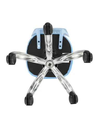 Scaun rotativ, albastru/crom, SELVA | MobilaOK