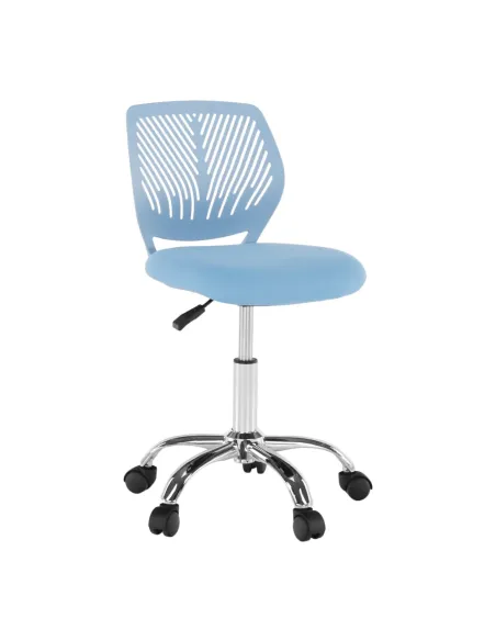 Scaun rotativ, albastru/crom, SELVA | MobilaOK