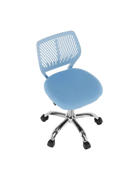 Scaun rotativ, albastru/crom, SELVA | MobilaOK