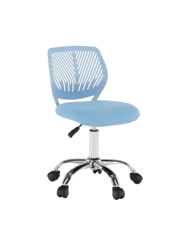 Scaun rotativ, albastru/crom, SELVA | MobilaOK