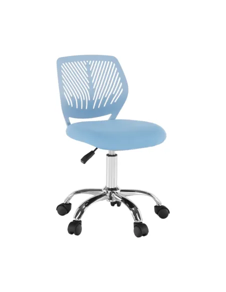 Scaun rotativ, albastru/crom, SELVA | MobilaOK