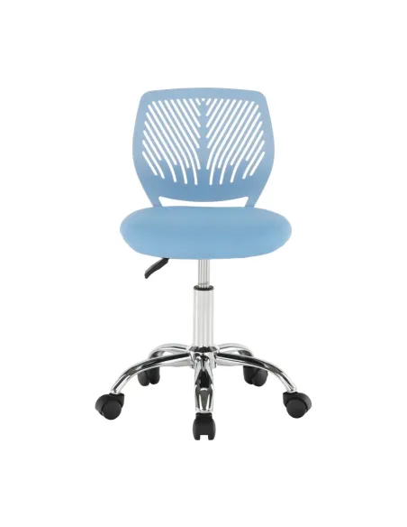 Scaun rotativ, albastru/crom, SELVA | MobilaOK
