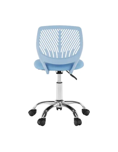 Scaun rotativ, albastru/crom, SELVA | MobilaOK