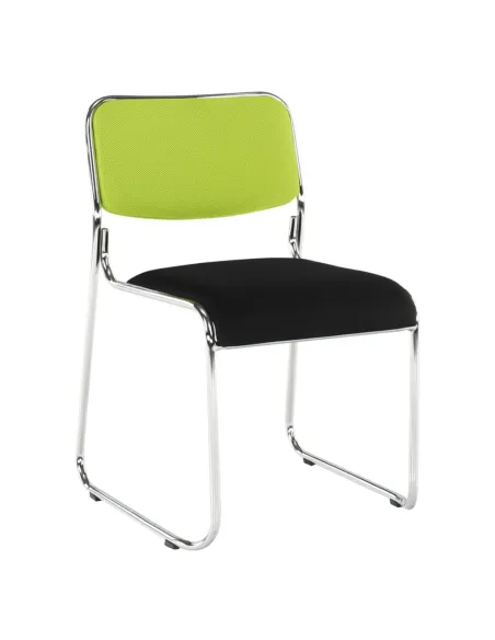 Scaun conferință BULUT, birou/sala ședințe, 50x76x56 cm, plasă verde/metal negru | MobilaOK