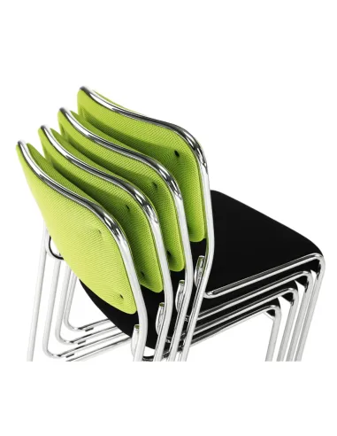 Scaun conferință BULUT, birou/sala ședințe, 50x76x56 cm, plasă verde/metal negru | MobilaOK