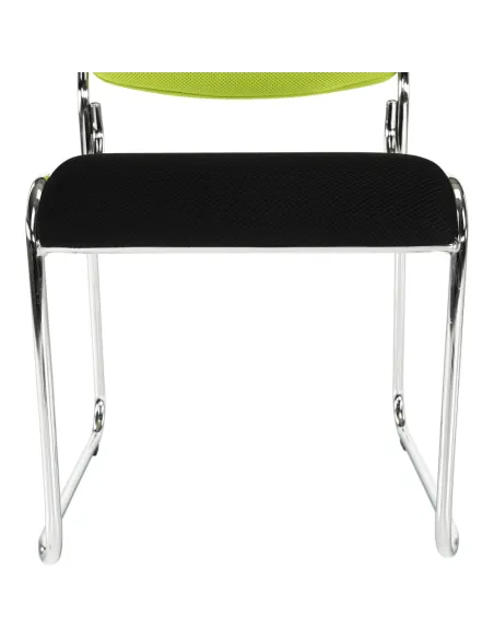 Scaun conferință BULUT, birou/sala ședințe, 50x76x56 cm, plasă verde/metal negru | MobilaOK