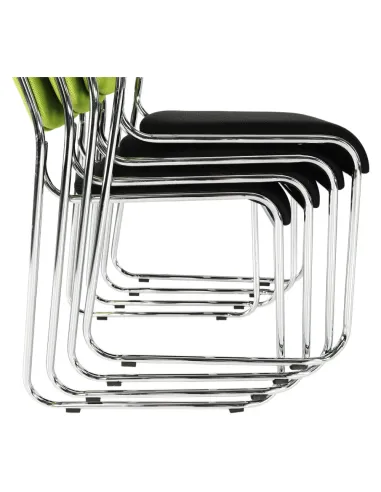 Scaun conferință BULUT, birou/sala ședințe, 50x76x56 cm, plasă verde/metal negru | MobilaOK